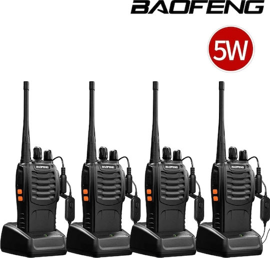 Baofeng Bf-888s Walkie Talkie 5W Black 4pcs