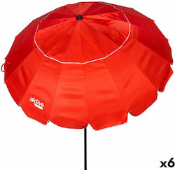 Aktive Foldable Beach Umbrella Aluminum with UV Protection Red