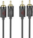 Hoco Kabel 2x RCA-Stecker - 2x RCA-Stecker 1.5m HC-UPA29BK