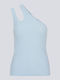 Remain Women's Blouse Cotton with One Shoulder Blue