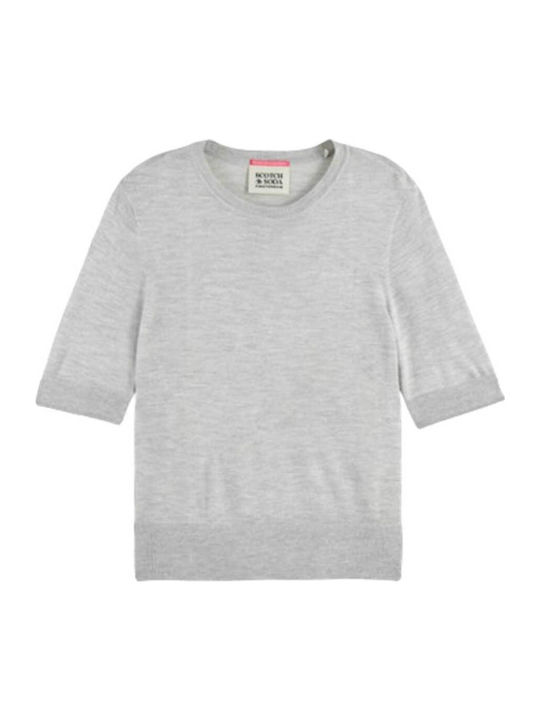Scotch & Soda Neck Γυναικείο Πουλόβερ Ανοιχτό Γκρι