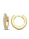 Paraxenies Earrings Hoops made of Silver Gold Plated with Stones