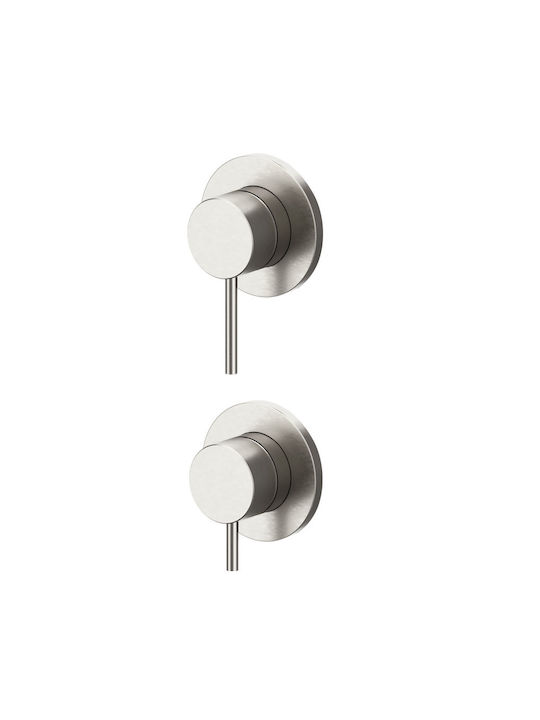 Cora Cosmo Built-in Faucet Mixer for Shower 3 Exits Inox Silver