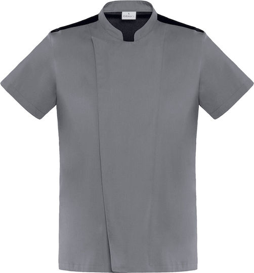 Giblor's Coat Chef 100% Cotton made Gray with Short Sleeve Thiago