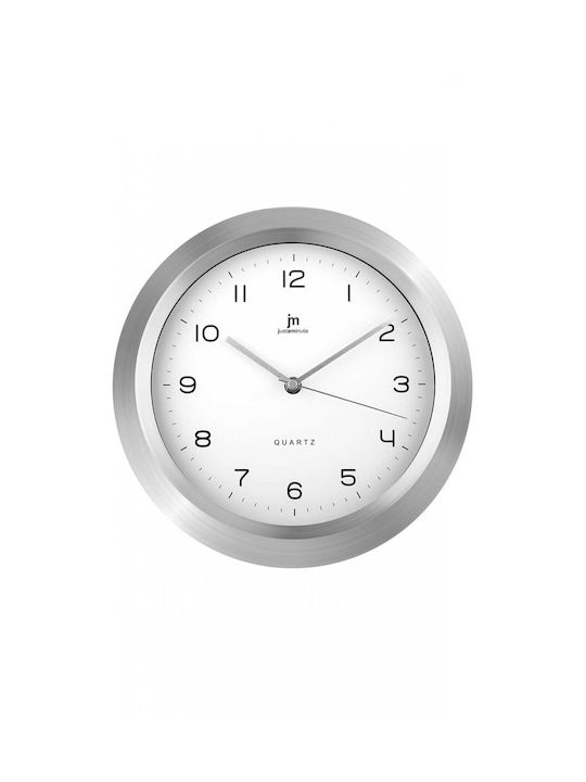 Justaminute Wall Clock Metallic Silver