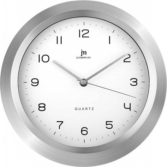 Justaminute Wall Clock Metallic Silver