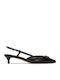 Leather Heels with Low Heel Black