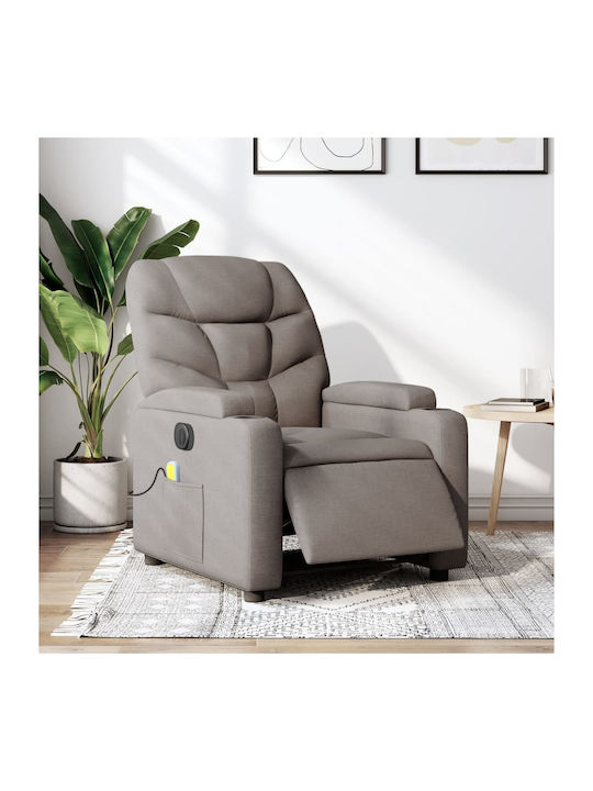 Fotoliu Relax Masaj cu Puf Taupe 74x89x100cm