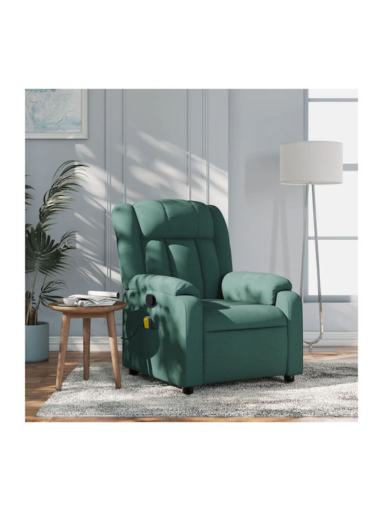 Fotoliu Relax Masaj cu Puf Dark Green 78x92x98cm