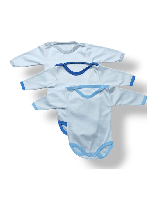 Babydom Baby Bodysuit Set Long-Sleeved Multicolour 3pcs