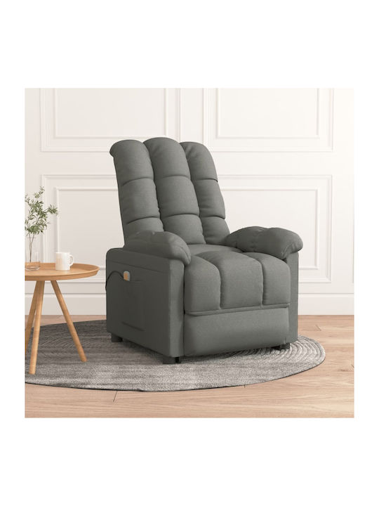 Relax Armchair Massage with Footstool Dark Grey 74x99x102cm