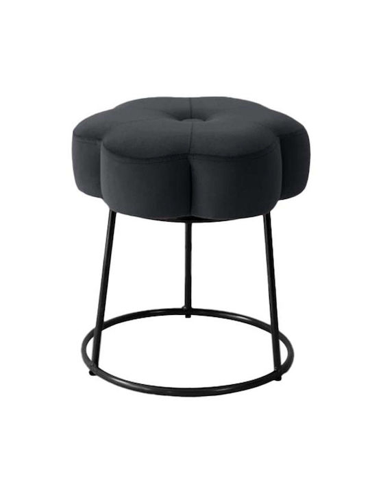 Stool For Living Room Metallic Black 38x38x39cm