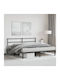 King Size Metal Bed Black with Slats for Mattress 193x203cm
