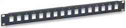 Intellinet Patch Panel Keystone για Rack 1U 19" 16 Θυρών Μαύρο
