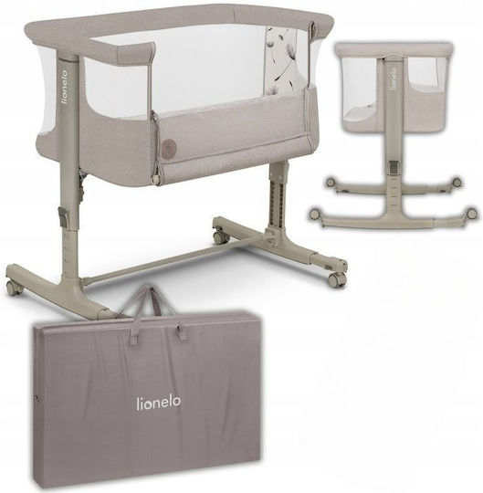 Lionelo Wiege Aurora mit Matratze, Seitlicher Öffnung und Rädern Beige Sand Lionelo Wiege Aurora mit Matratze, Seitlicher Öffnung und Rädern Beige Sand