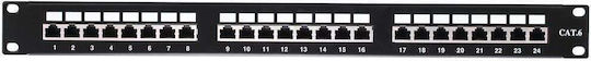 Netrack Patch Panel für Rack 19" 24 Ports Weiß
