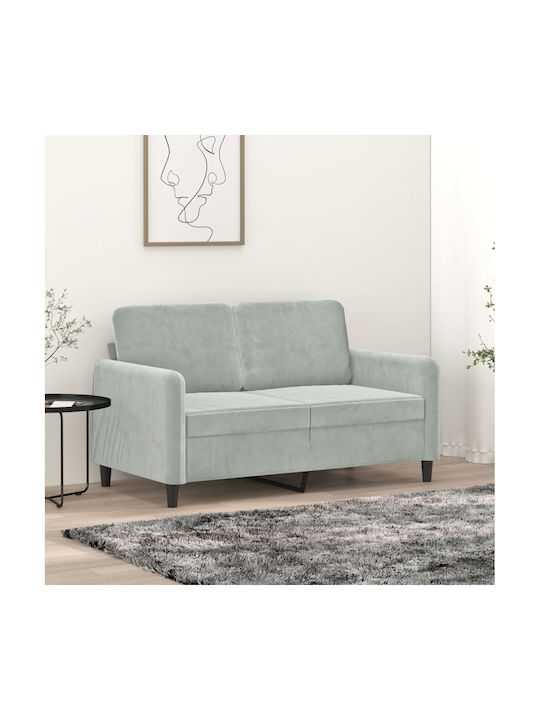 Двуместен Диван Кадифе Светло сиво 138x77x80см.