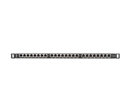 Lanberg Panou Patch Ecranat pentru Rack 0.5U 19" 24 Porturi cat6 Negru