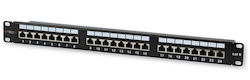 Techly Пач панел за рафт 1U 19" 24 порта cat6 Черен