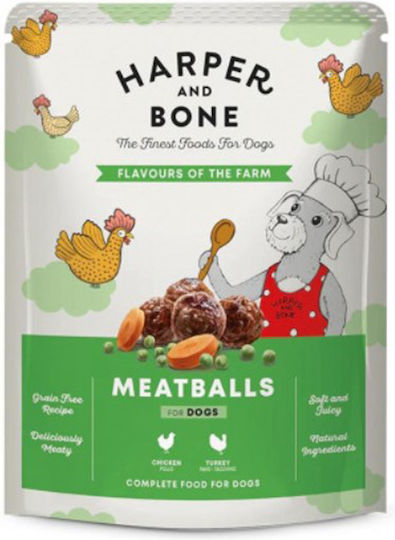 Harper and Bone Wet Food Dogs in Cans with Chicken, Turkey, Carrot, Vegetables, Tuna Fish, Potatoes and Blueberries Grain-Free 300gr