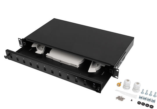 Lanberg Optical Patch Panel for Rack 1U 19" with 24 Ports Black
