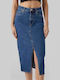 Veri Τζιν Ψηλόμεση Midi Φούστα Medium Aged Denim