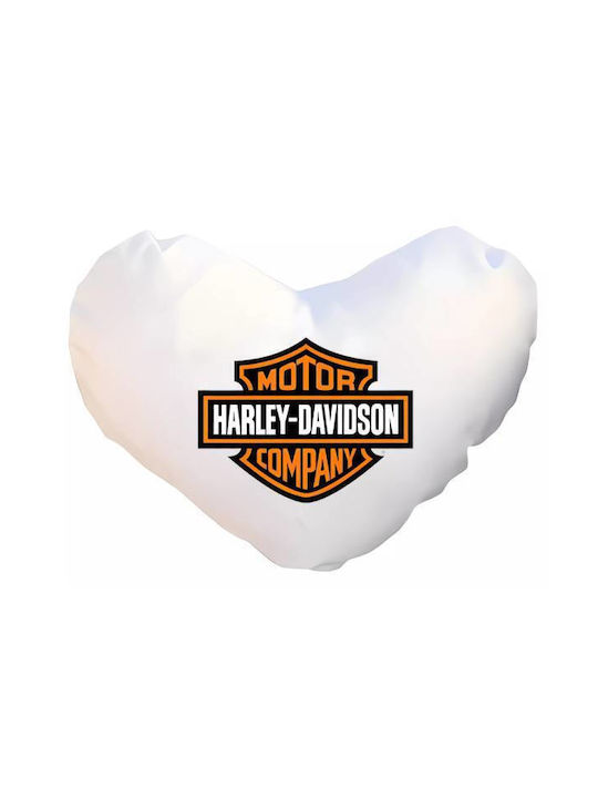 Takeposition Μαξιλάρι Καναπέ I Love Harley Davinson Λευκό 40x40εκ.