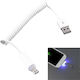 LED USB 2.0 to micro USB Cable Λευκό 1m (SAS0538W)