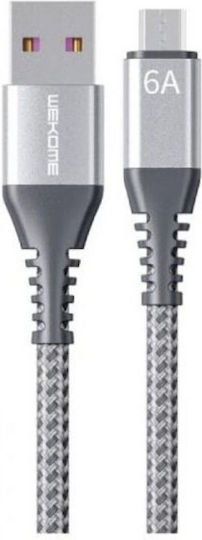 WK WDC-169 Braided USB 2.0 to micro USB Cable Γκρι 1m 1τμχ