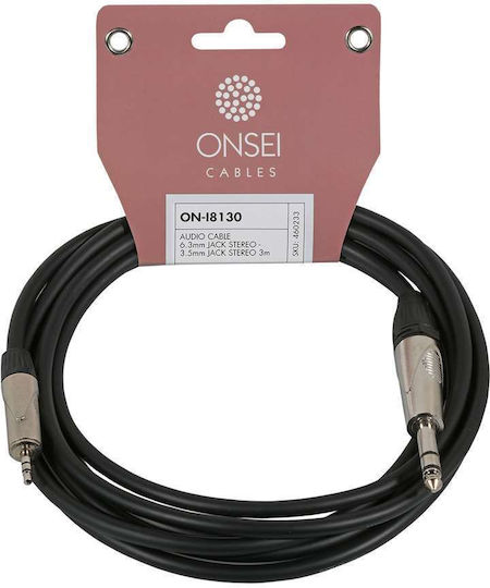 Onsei Кабел 6,3 мм мъжки - 3,5 мм мъжки 3м (ON-I8130)
