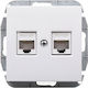Elektro Plast Διπλή Εξωτερική Πρίζα Δικτύου RJ45 Τύπου Cat5e σε Λευκό Χρώμα 1449-10