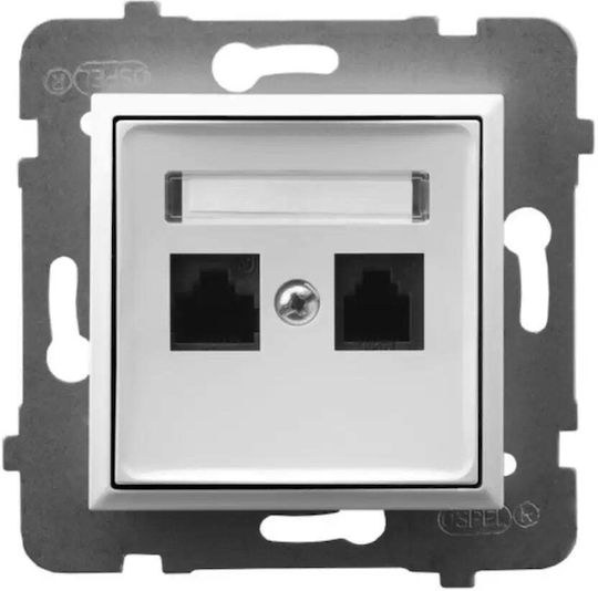 Ospel Einzeln Netzwerksteckdose RJ45 Ohne Rahmen Typ Cat5 In Weiß Farbe GPK-1U K M 00