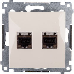 Kontakt-Simon Διπλή Πρίζα Δικτύου RJ45 Τύπου Ca...