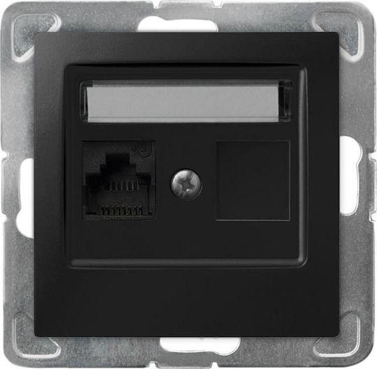 Ospel Priză De Rețea RJ45 Single Fără Cadru Tip Cat5 În Culoare Neagră GPK-1Y/K/M/33