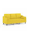 Three-Seater Couch Light Yellow 198x77x80cm