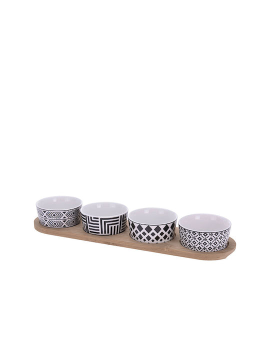 Zaros Ceramic Dessert Divided Serving Tray Multicolour