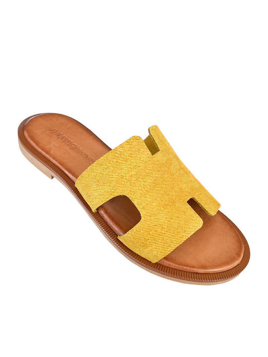 Sandale Casual Damă Din Piele Galbene
