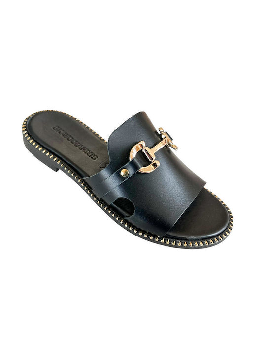 Din piele Sandale dama în Culoare Negru