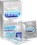 Durex Προφυλακτικά Invisible Extra Sensitive Λεπτά 12τμχ