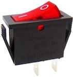 Medium 2p On-Off switch Rocker Red 1pcs