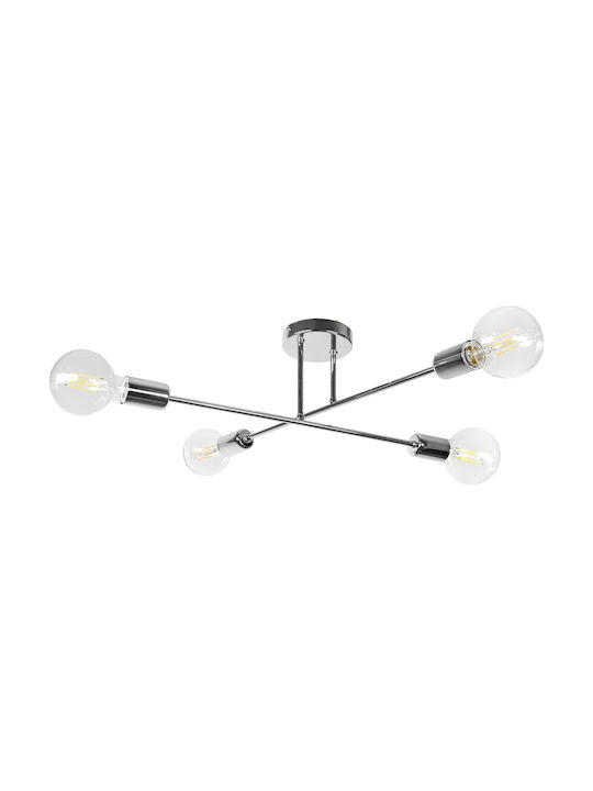 Orno Ceiling Mount Light Silver with Socket E27