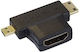 PremiumCord Μετατροπέας HDMI / micro HDMI male σε HDMI / micro HDMI female 1τμχ KPHDMA-17