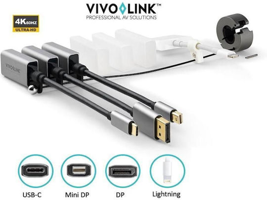 Vivolink Konverter USB-C / DisplayPort / Mini-DisplayPort / Blitzschlag männlich zu USB-C / DisplayPort / Mini-DisplayPort / Blitzschlag weiblich 1Stück PROADRING13S