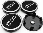 Carro Wheel Center Caps Fiat with 60mm Internal Diameter Black 4pcs