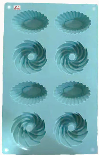 ForHome Formă de Patiserie pentru Cupcakes/Muffins din Silicon 8 Locuri 28x17buc 1buc