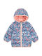 Kids Quilted Short Coat with Hood Navy Blue