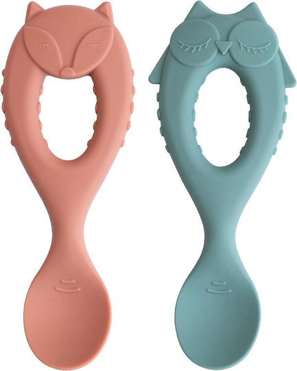 Tidy Tot Set pentru bebeluși cu Linguri din Silicon Multicolore 2 Bucăți