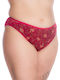 Damen Slip mit Spitze Bordeaux