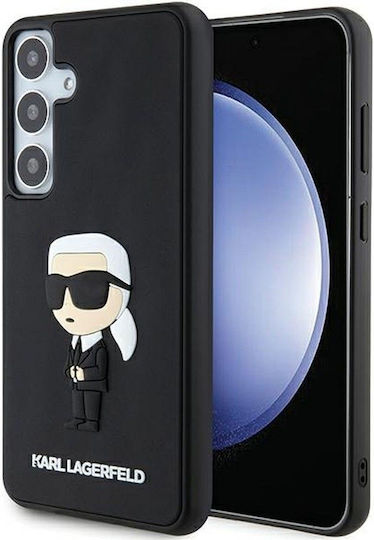 Karl Lagerfeld 3D Rubber Ikonik Umschlag Rückseite Silikon Schwarz (Galaxy S24+)