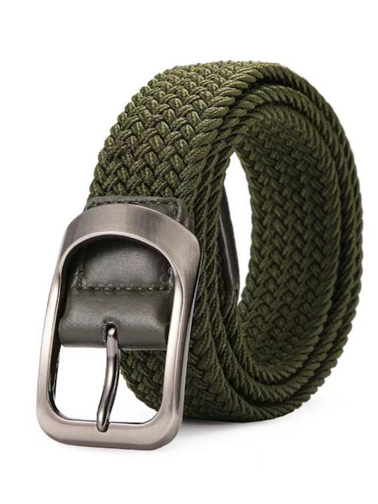 Elastisch Herren Gürtel Stoff Gestrickt Khaki